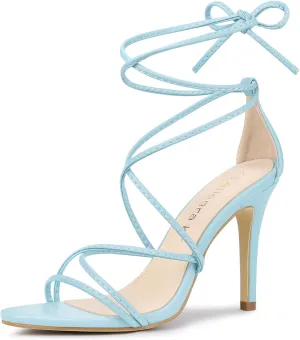 Allegra K Women's Lace Up Heels Strappy Stiletto Heel Sandals