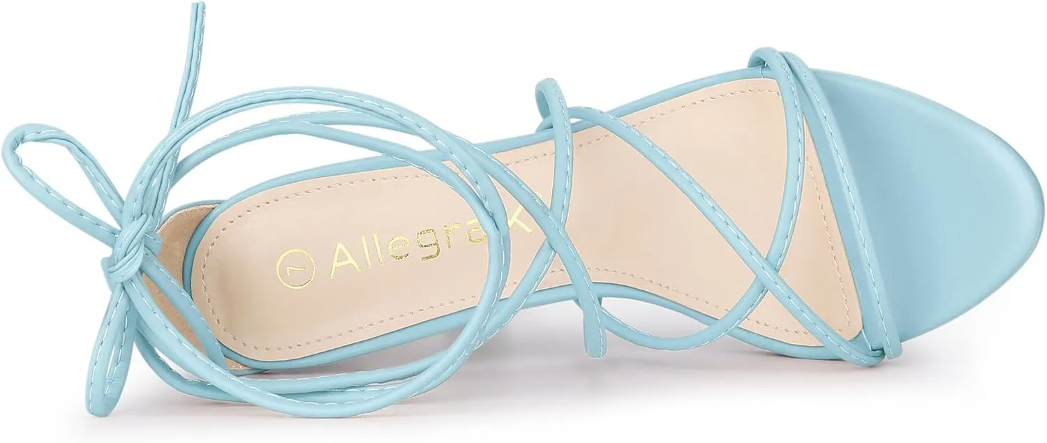 Allegra K Women's Lace Up Heels Strappy Stiletto Heel Sandals