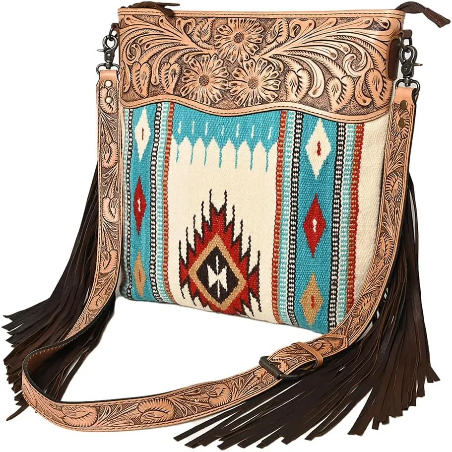 American Darling Cross Body Hand Tooled Saddle Blanket Genuine Leather Western Women Bag Handbag Purse | Crossbody Bag for Women | Cute Crossbody Bag | Crossbody Purse