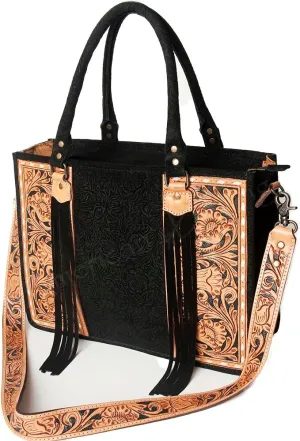 American Darling Embossed Genuine Leather Western Women Briefcase Handbag | Cute Laptop Briefcase