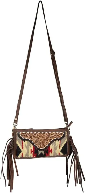 American Darling Small Crossbody Hand Tooled Saddle Blanket Genuine Leather women bag western handbag purse