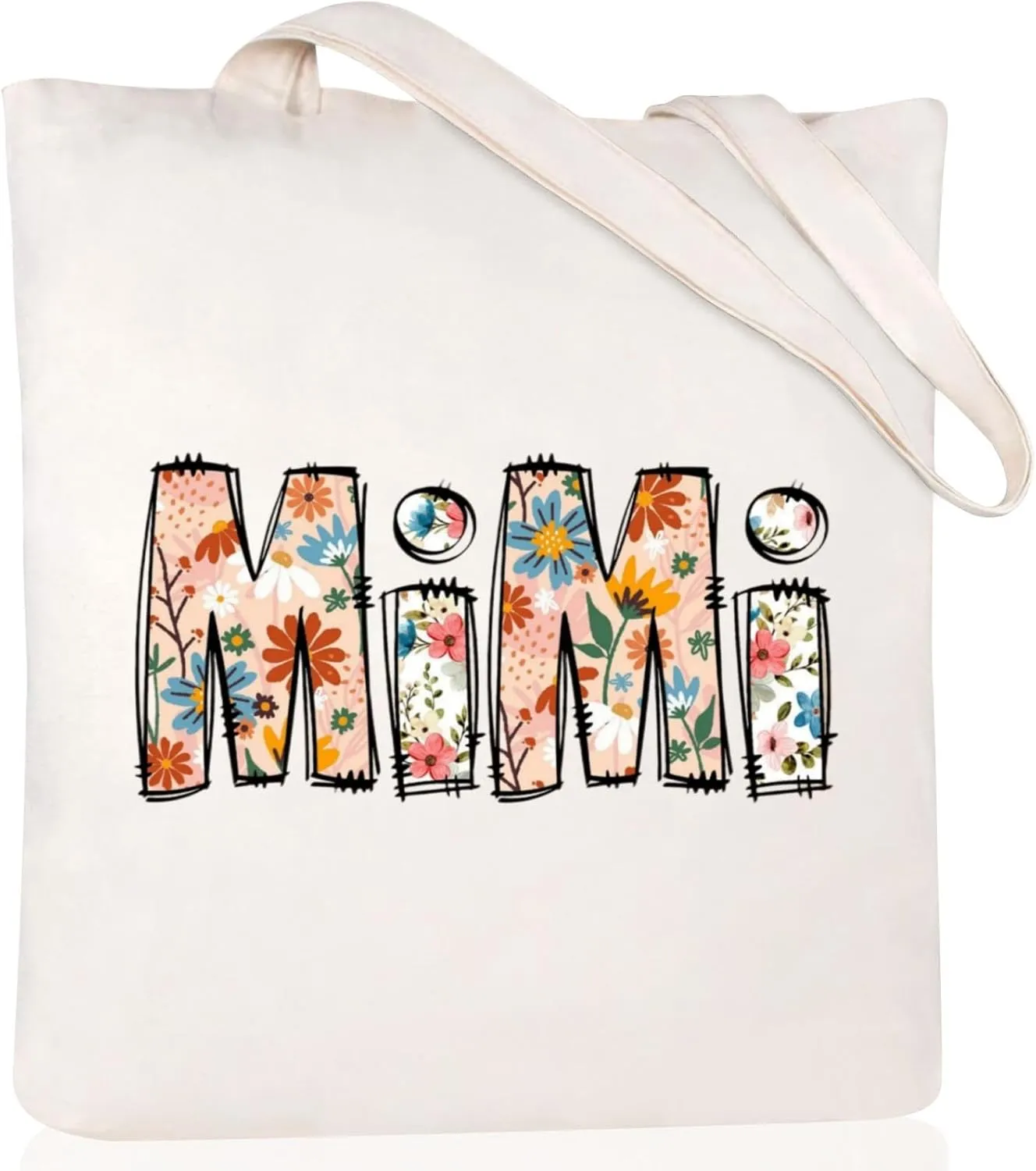 Andeiltech Canvas Tote Bag for Women, Aesthetic Travel Tote Bag Shoulder Reusable Grocery Bags Mom Birthday Gift