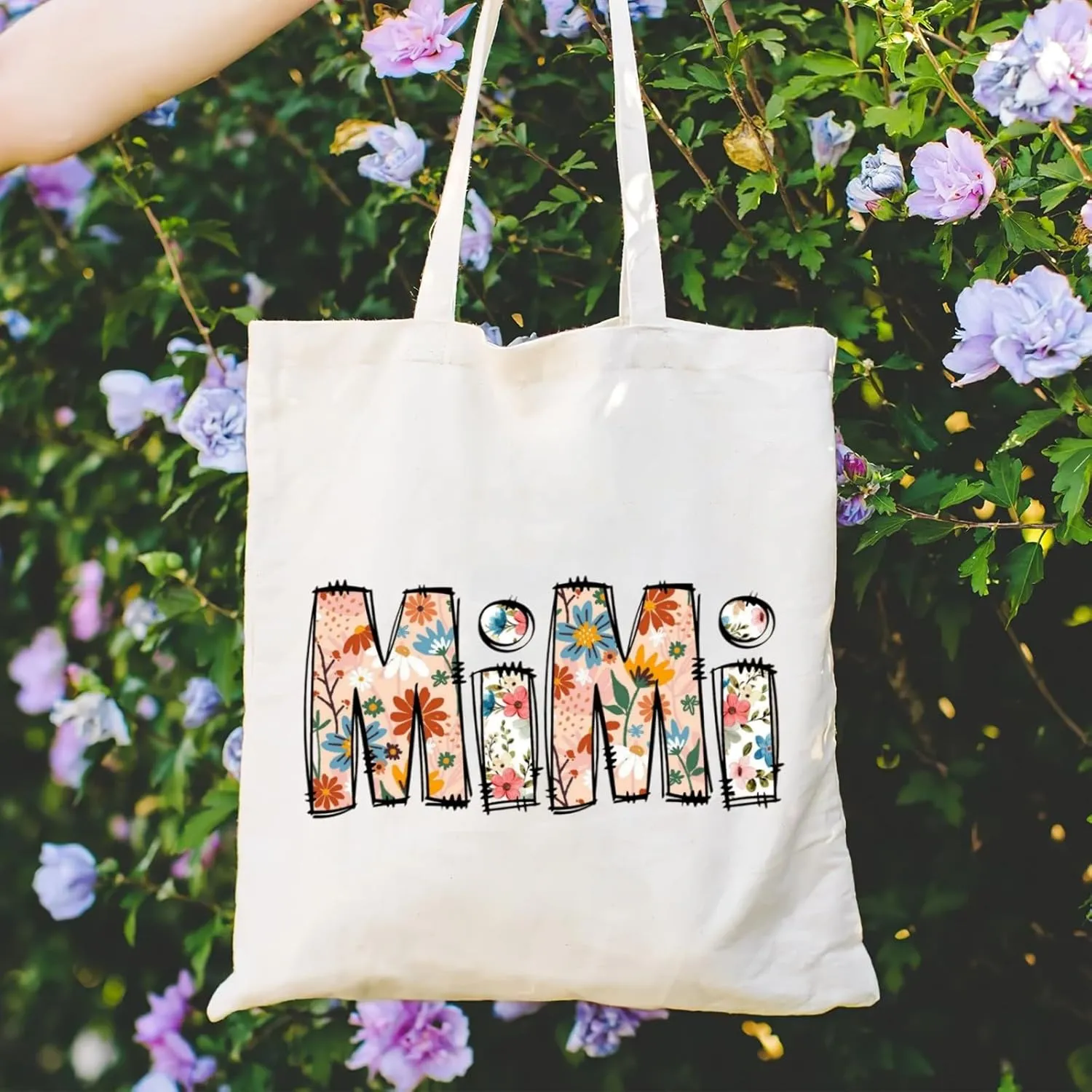 Andeiltech Canvas Tote Bag for Women, Aesthetic Travel Tote Bag Shoulder Reusable Grocery Bags Mom Birthday Gift