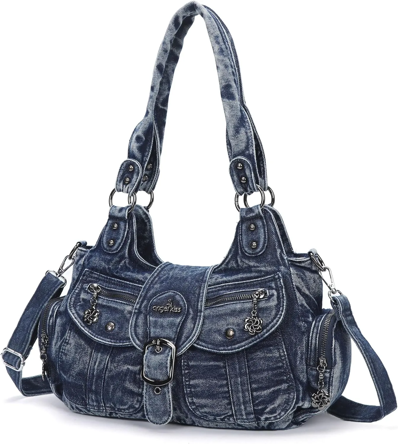 Angel Kiss Hobo Bags for Women Vegan Leather Shoulder Purses and Handbags Ladies Roomy Tote Bags Purse with Crossbody Strap