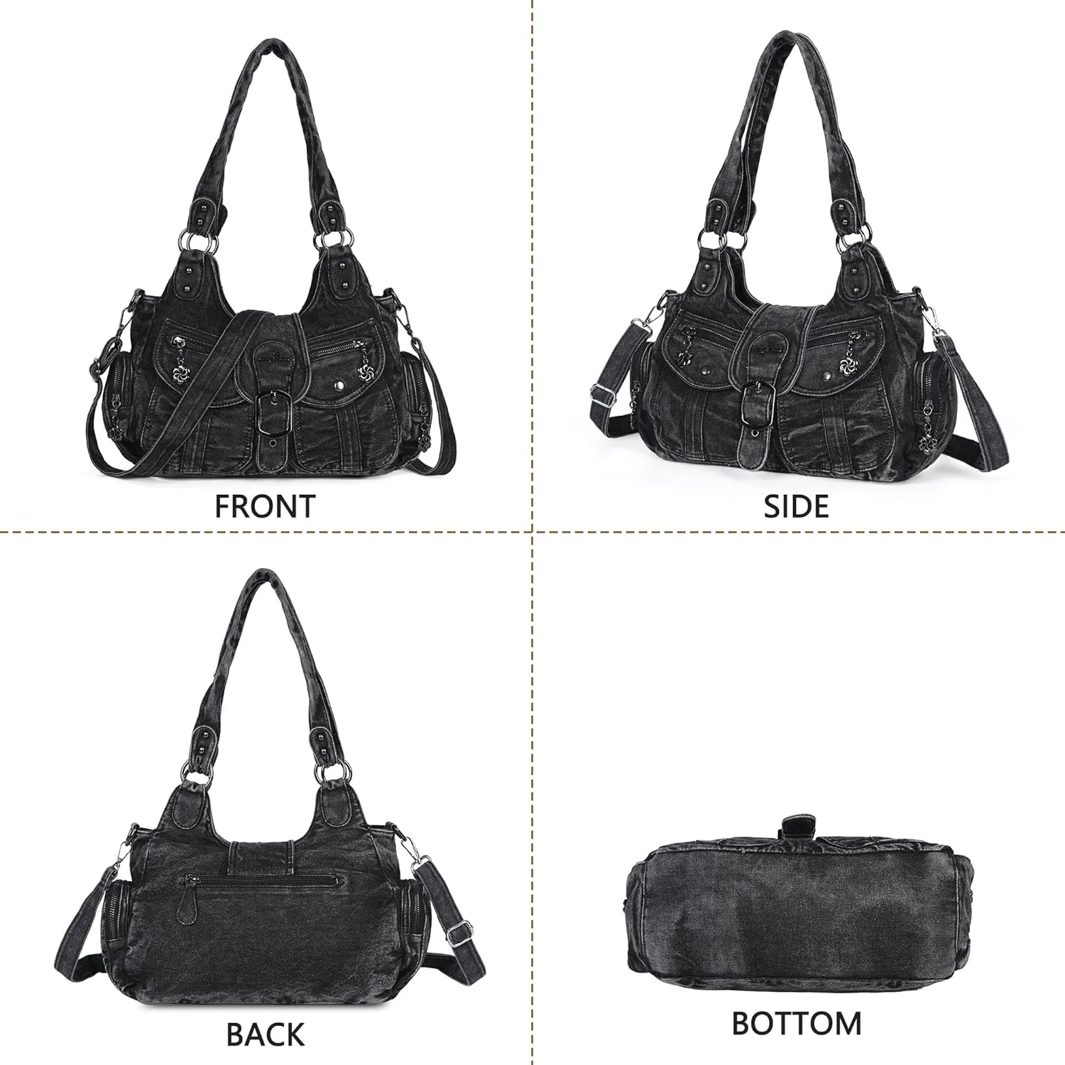 Angel Kiss Hobo Bags for Women Vegan Leather Shoulder Purses and Handbags Ladies Roomy Tote Bags Purse with Crossbody Strap