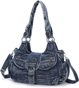 Angel Kiss Hobo Bags for Women Vegan Leather Shoulder Purses and Handbags Ladies Roomy Tote Bags Purse with Crossbody Strap