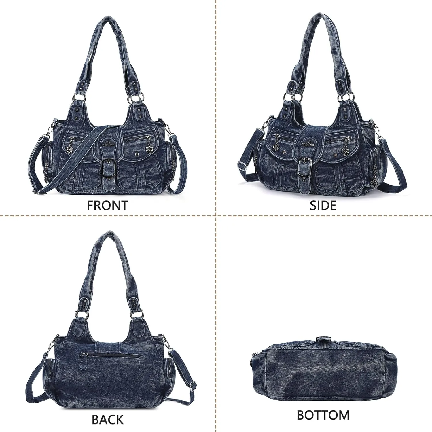 Angel Kiss Hobo Bags for Women Vegan Leather Shoulder Purses and Handbags Ladies Roomy Tote Bags Purse with Crossbody Strap