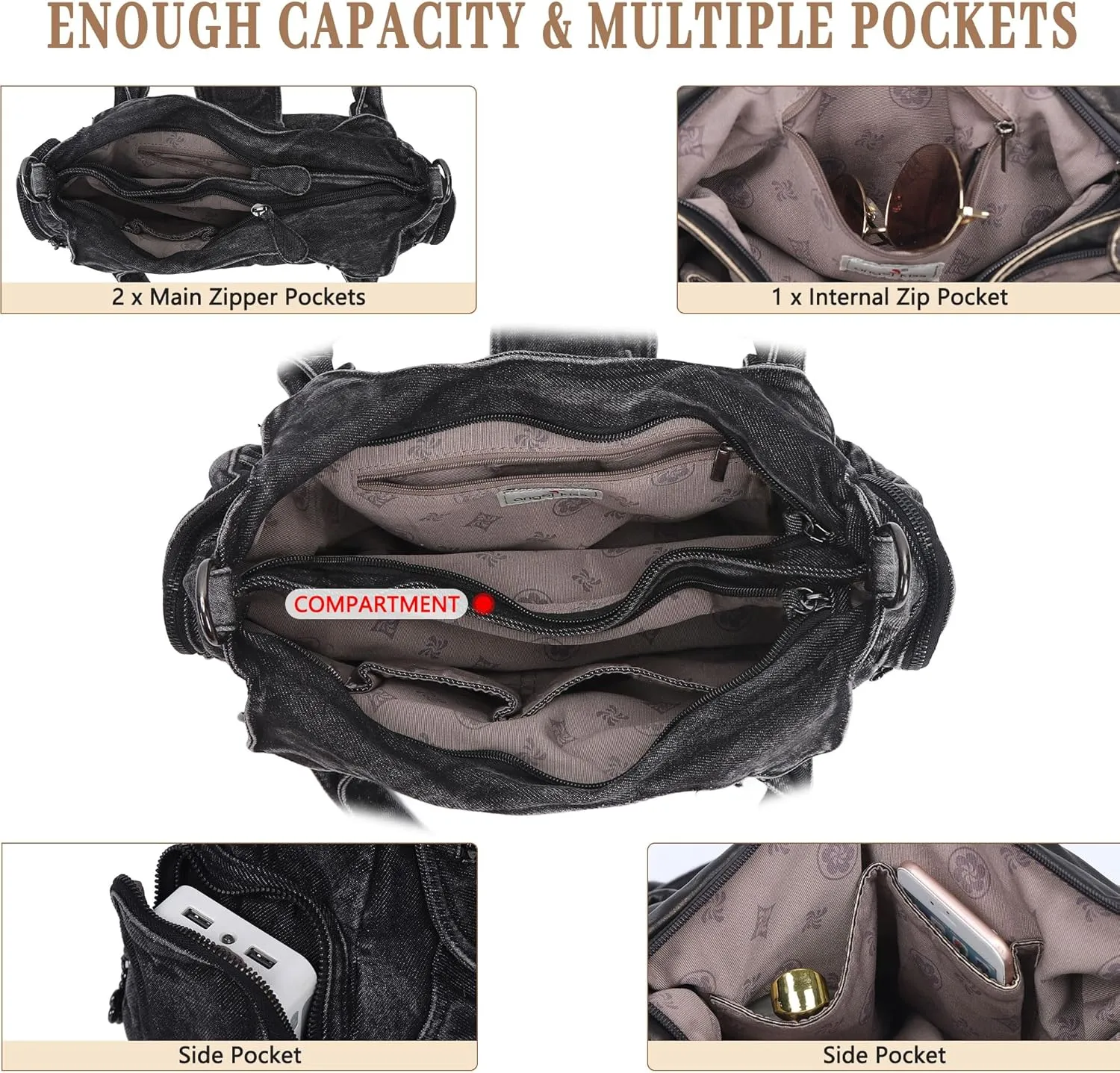 Angel Kiss Hobo Bags for Women Vegan Leather Shoulder Purses and Handbags Ladies Roomy Tote Bags Purse with Crossbody Strap