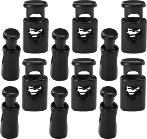 Angoily 50pcs Elastic String Locks Plastic Toggle Buckles for Shoelaces Socks and Outdoor Activities