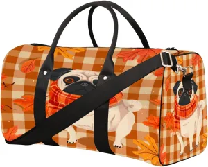 Animal Dog Autumn Travel Duffel Bag for Women Men Small Sport Gym Bag Waterproof Weekender Overnight Lightweight Carry on Foldable Gym Bag for Training Swim Yoga Traveling Handbag