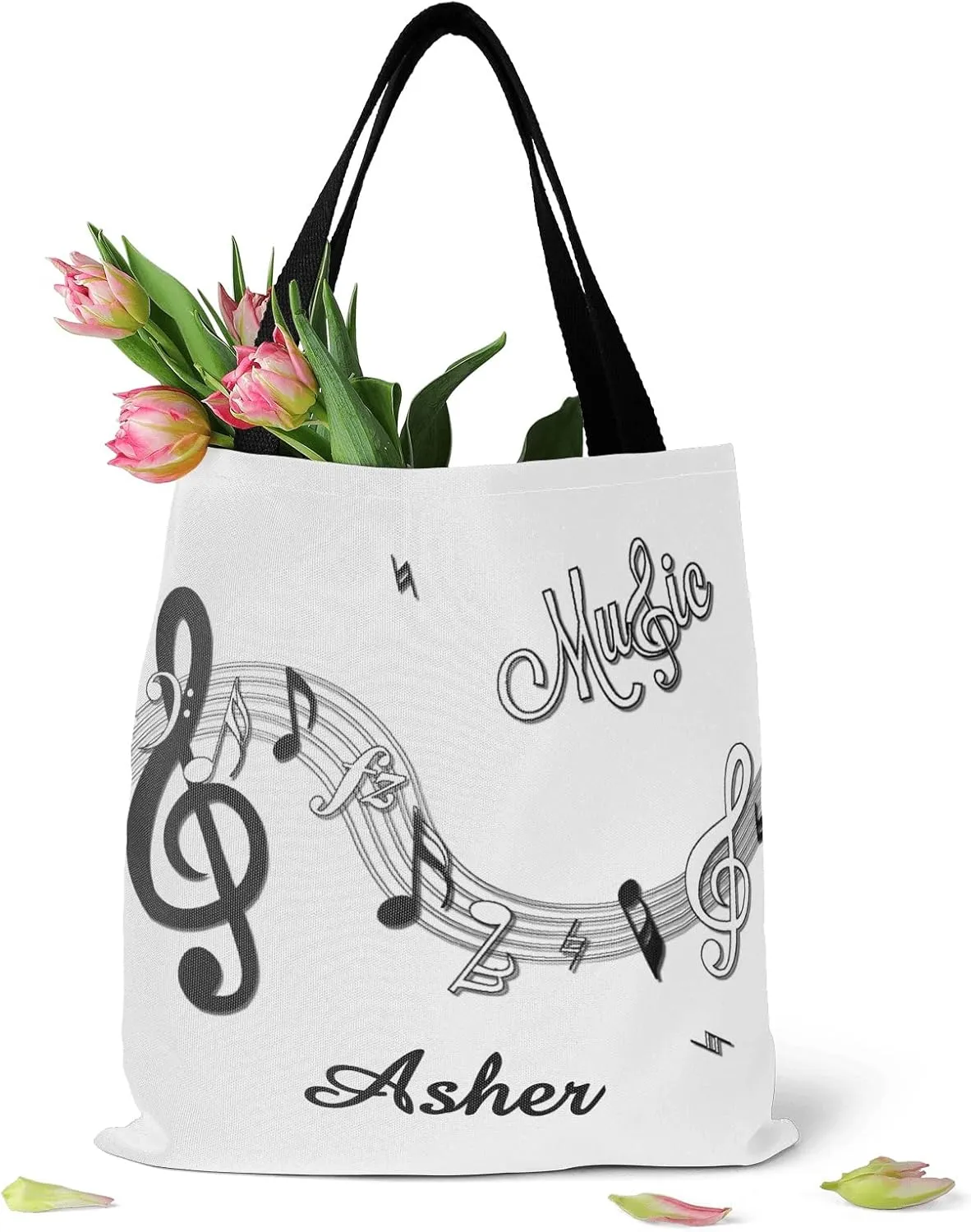 Animal Personalized Canvas Tote Bags, Reusable Bags for Shopping,Travel,School Handbag Gift
