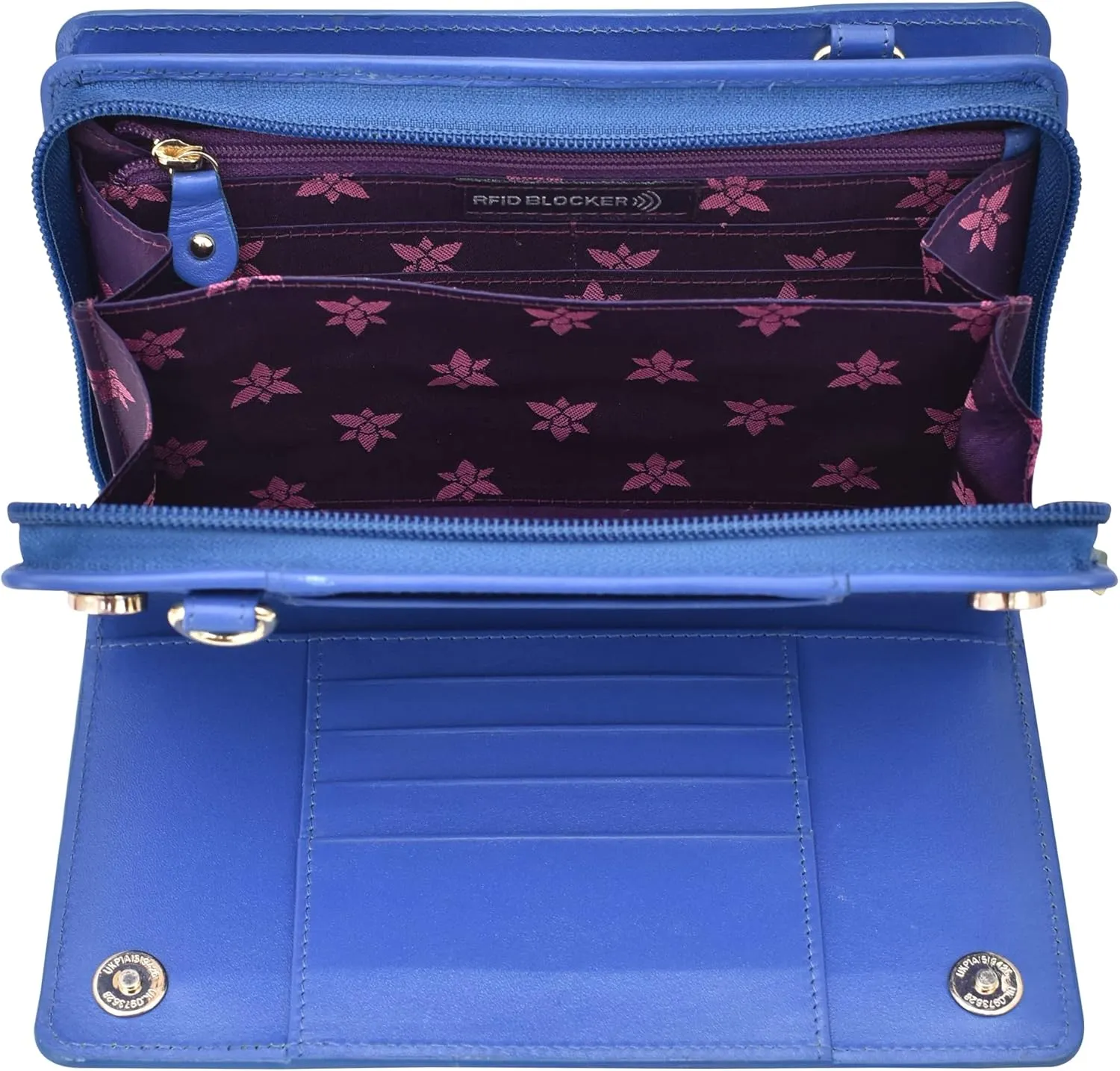 Anuschka Women's Original Hand-Painted Leather RFID Blocking Organizer Wallet