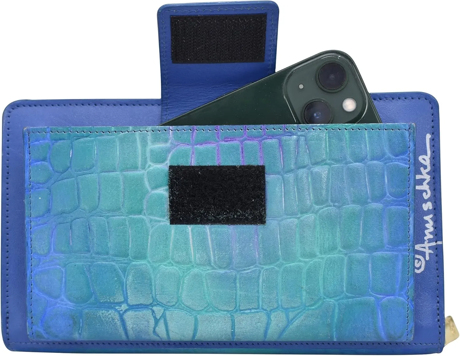 Anuschka Women's Original Hand-Painted Leather RFID Blocking Organizer Wallet