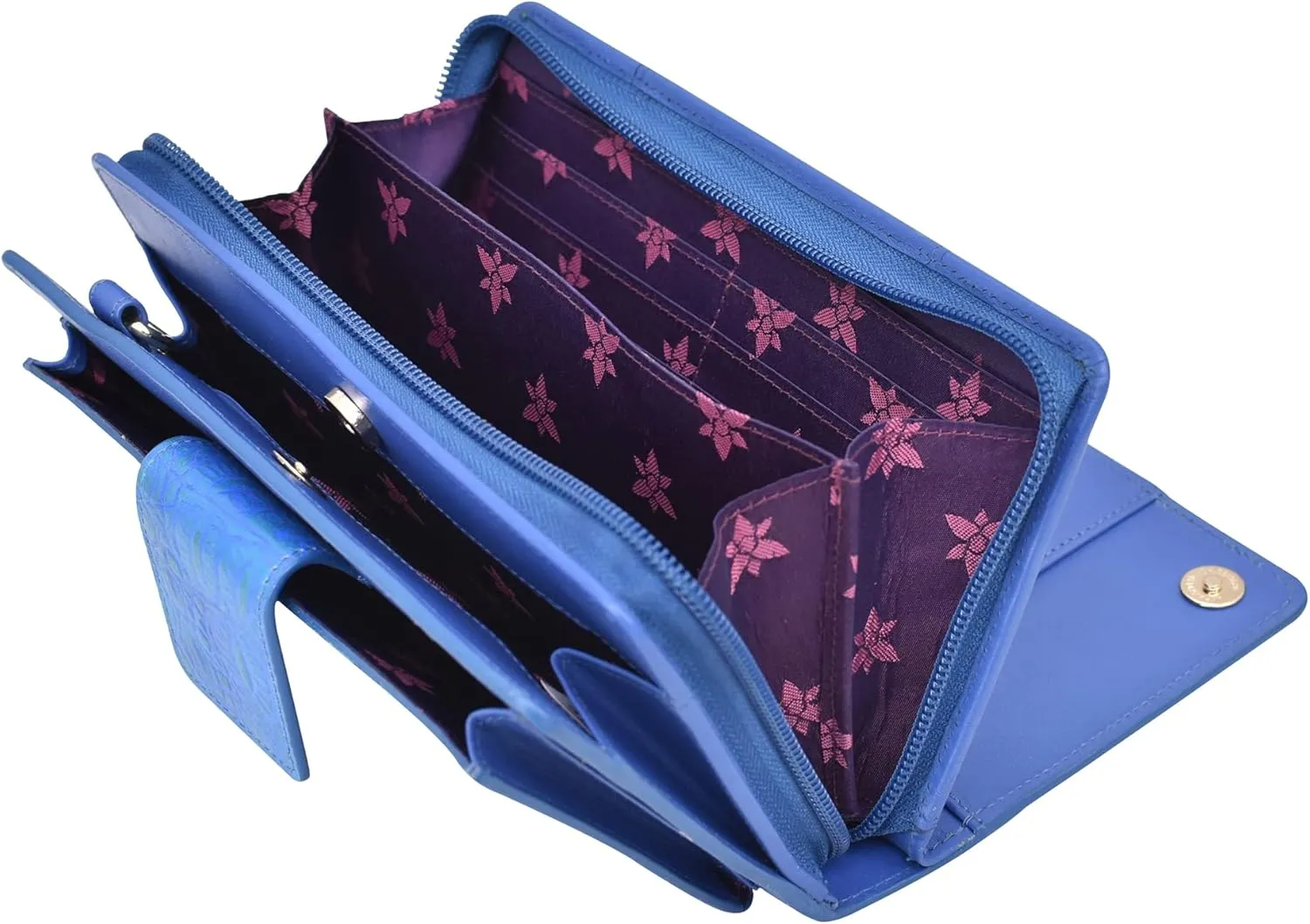 Anuschka Women's Original Hand-Painted Leather RFID Blocking Organizer Wallet