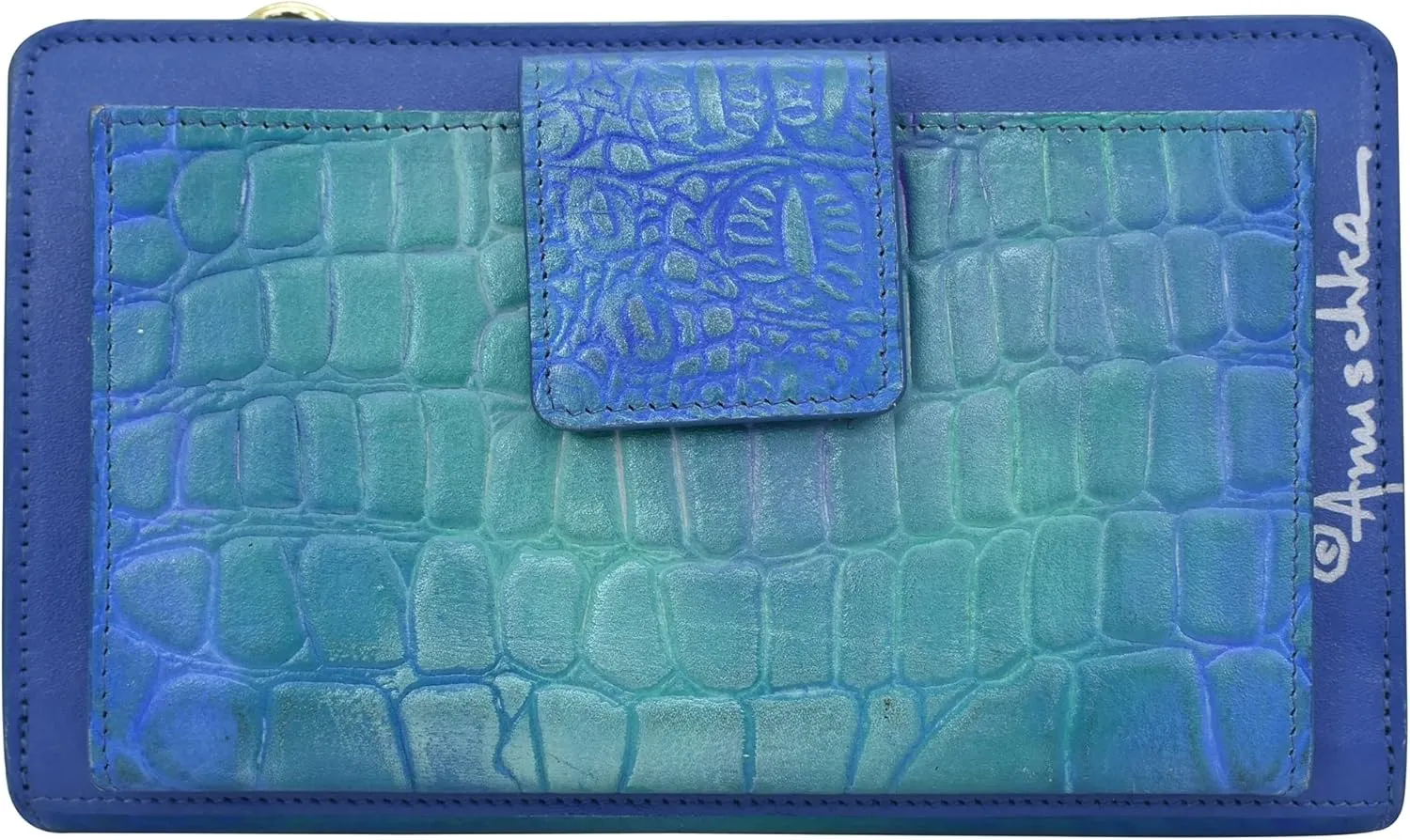 Anuschka Women's Original Hand-Painted Leather RFID Blocking Organizer Wallet