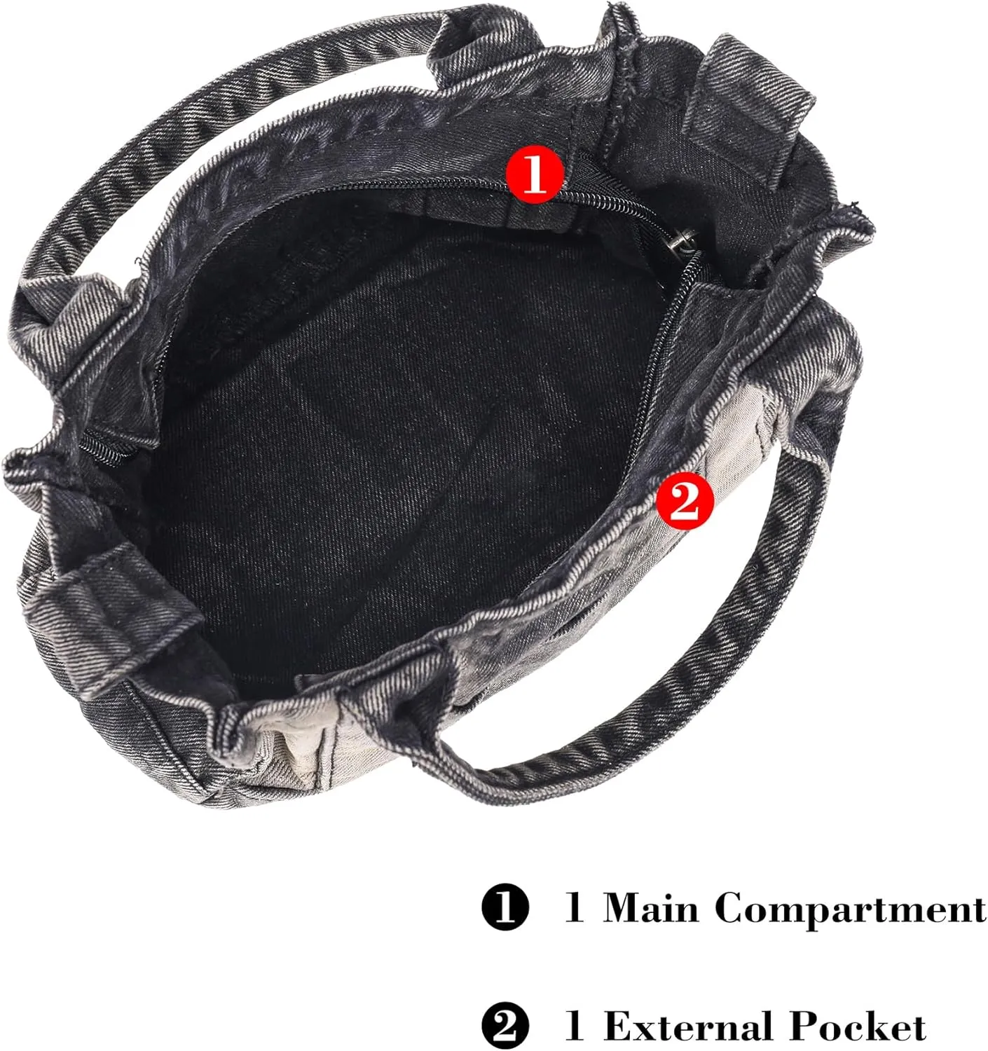 AOCINA Denim Purse Jean Tote Bag for Women Crossbody Shoulder Weekend Bags Denim Purses and Handbags for Women