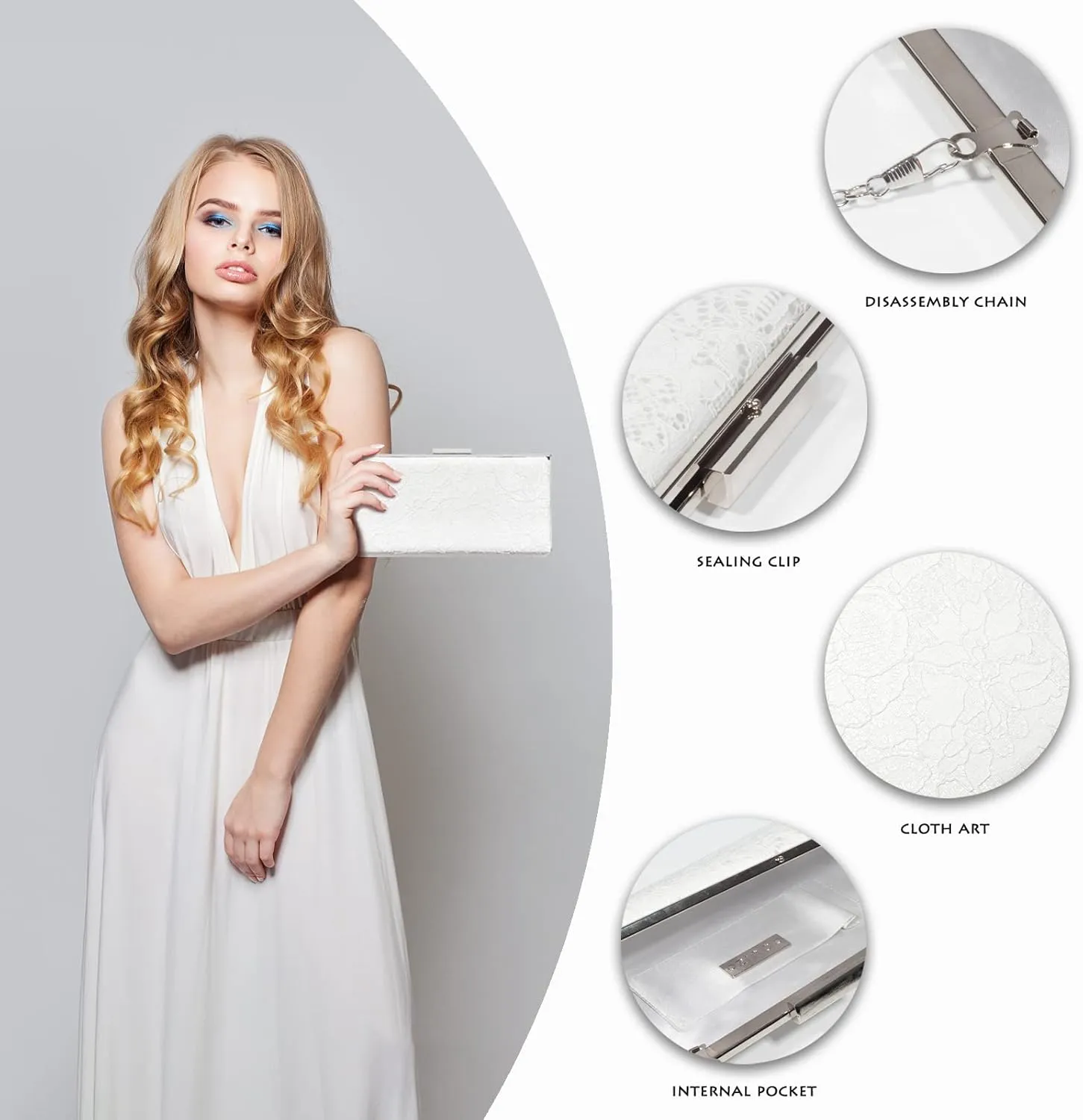 AOYUNHUI Clutch Purses for Women Wedding Cross Body Bag Purses for Women Wedding Prom Party Club