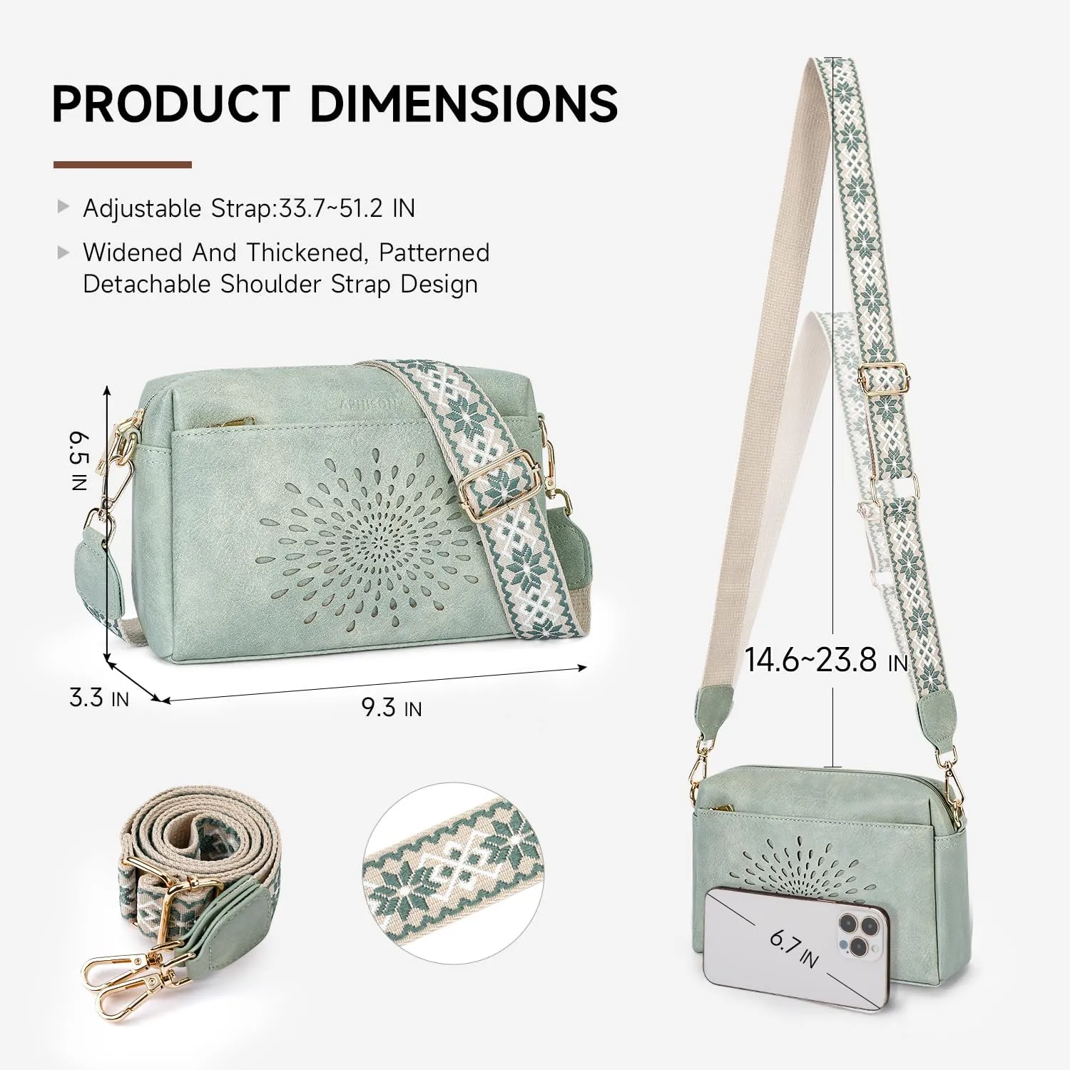 APHISON Small Crossbody Bags for Women, Triple Zip Crossbody Cell Phone Purse Shoulder Handbags with Adjustable Strap