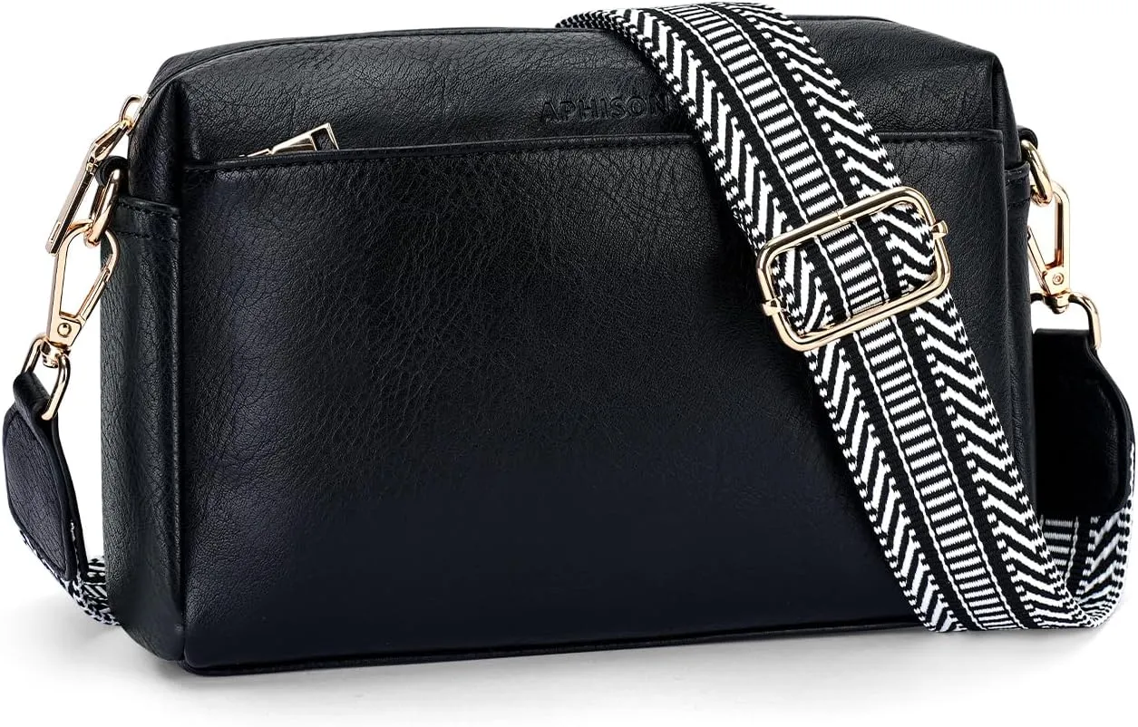 APHISON Small Crossbody Bags for Women, Triple Zip Crossbody Cell Phone Purse Shoulder Handbags with Adjustable Strap