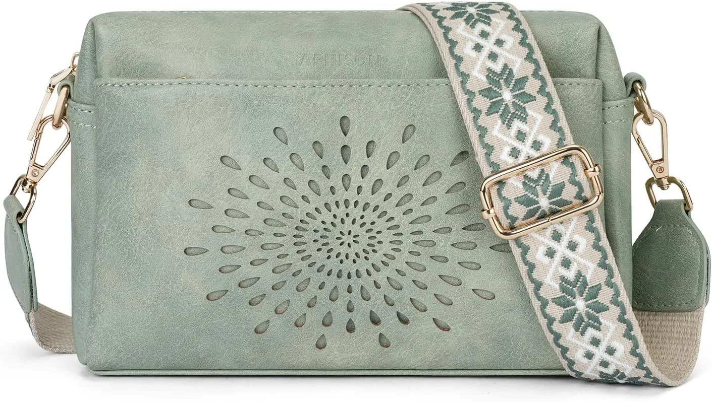 APHISON Small Crossbody Bags for Women, Triple Zip Crossbody Cell Phone Purse Shoulder Handbags with Adjustable Strap