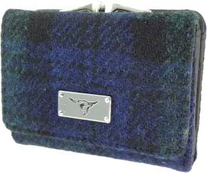Authentic Harris Tweed - Gift for Valentines Day, Mothers Day, Wedding - Women Coins Purse Wallet Girls Sequin Mini Clutch Handbag - Gift for Valentines Day, Mothers Day, Wedding - LB2113, Black Watch