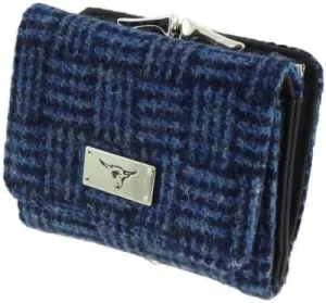 Authentic Harris Tweed - Gift for Valentines Day, Mothers Day, Wedding - Women Coins Purse Wallet Girls Sequin Mini Clutch Handbag - Gift for Valentines Day, Mothers Day, Wedding - LB2113, Blue Basket