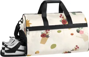 Autumn Modern Design Gym Bag for Women Duffle with Shoes Compartment Men Weekender Duffel Bags for Travel Sports Swimming Overnight Dance