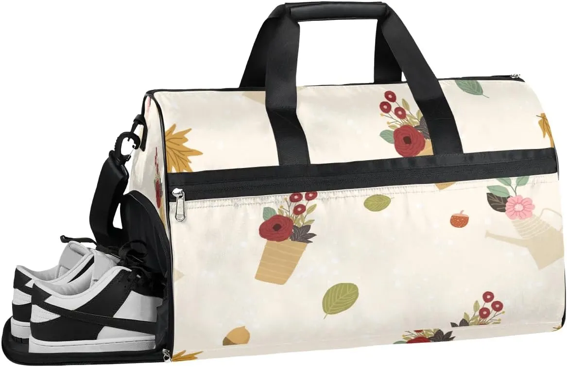 Autumn Modern Design Gym Bag for Women Duffle with Shoes Compartment Men Weekender Duffel Bags for Travel Sports Swimming Overnight Dance