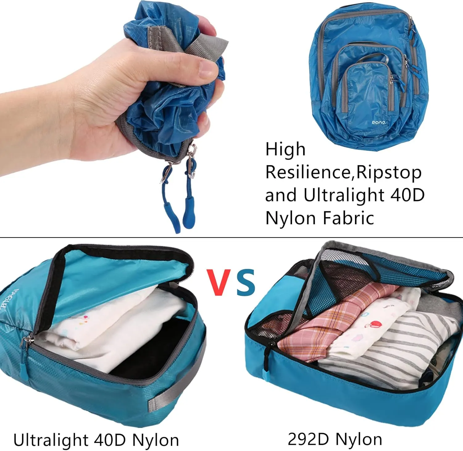 BAGAIL 5 Set/6 Set Ultralight Compression Packing Cubes Travel Accessories Expandable Packing Organizers