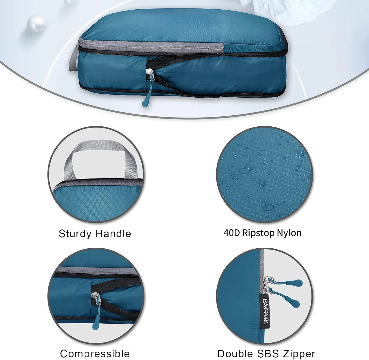 BAGAIL 5 Set/6 Set Ultralight Compression Packing Cubes Travel Accessories Expandable Packing Organizers