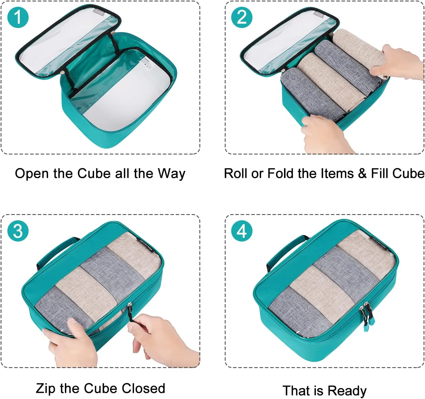 BAGAIL Clear Packing Cubes Packing Organizer for Travel Accessories Luggage suitcase
