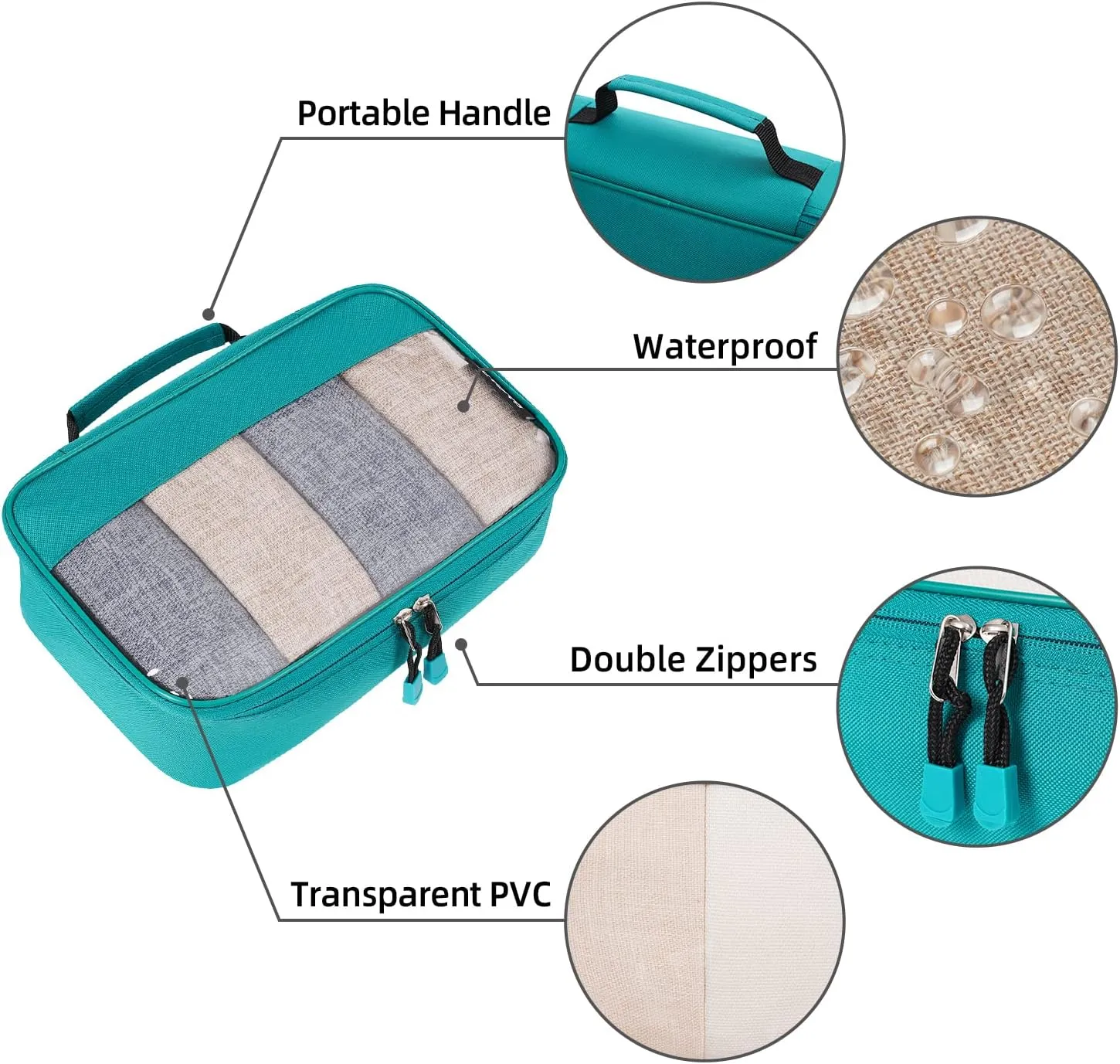 BAGAIL Clear Packing Cubes Packing Organizer for Travel Accessories Luggage suitcase