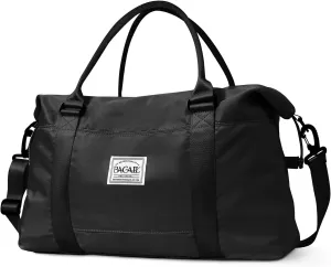 BAGAIL Travel Duffel Bag, Weekender Bags for Women, Overnight Gym Carry On Tote Bag with Wet Pocket, Hospital Mom Bag for Labor and Delivery - Black