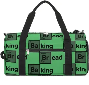 Baking Bread Chemicals Gym Bag for Men Women Travel Duffle Bags with Shoes Compartment Swim Dance Yoga