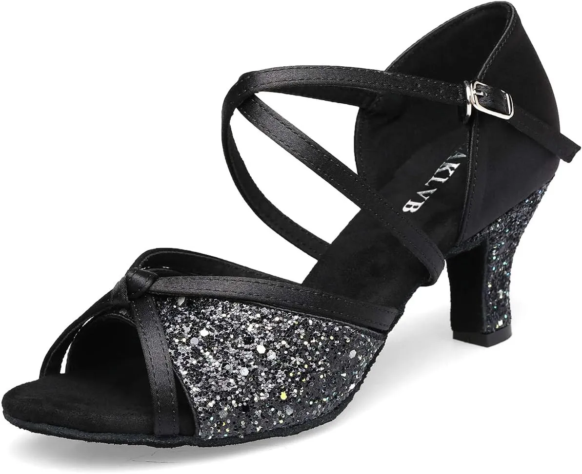 Ballroom Dance Shoes Women, Latin Salsa Bachata Practice Performance Dancer Shoes