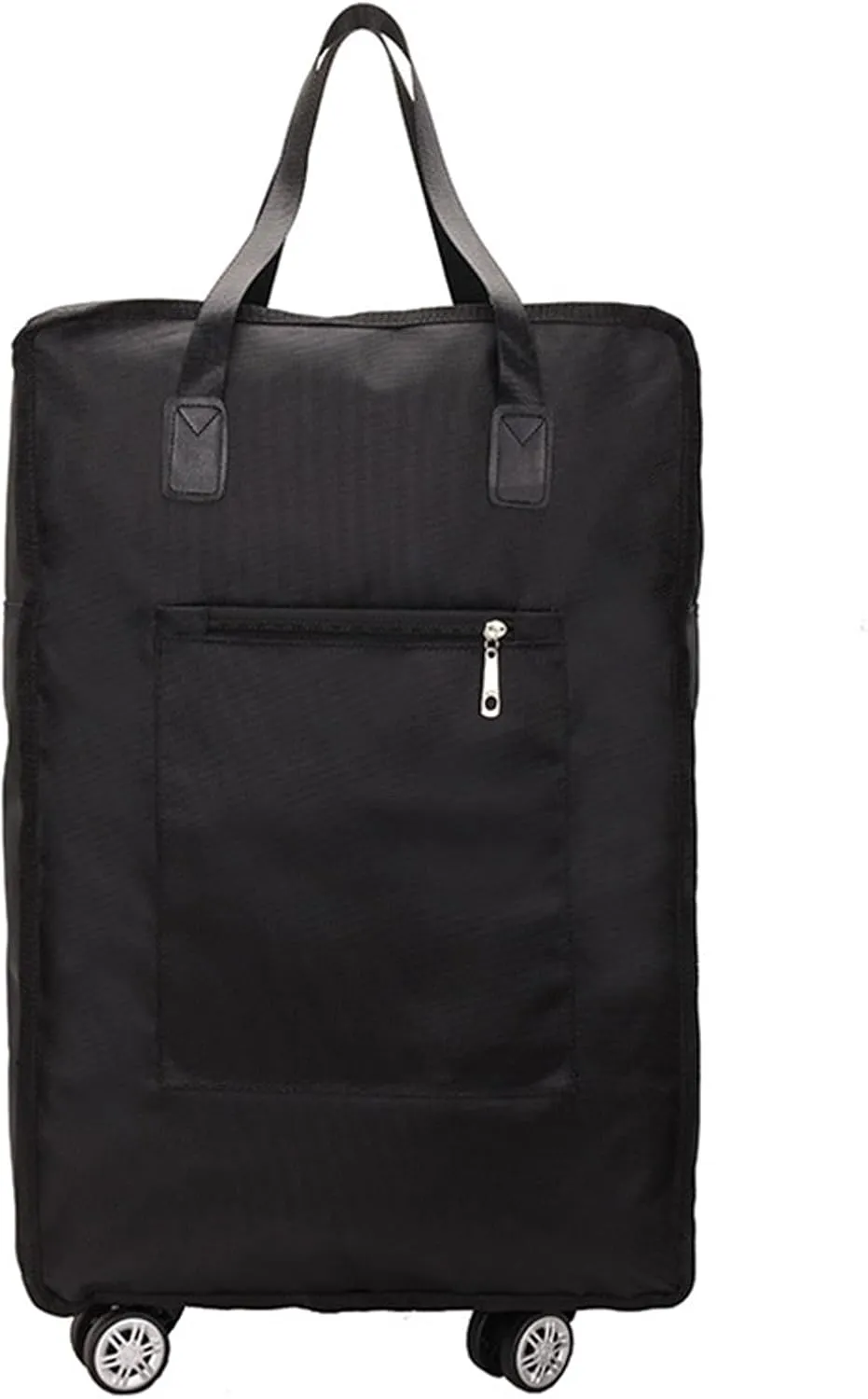 Barsine Expandable Foldable Duffel Bag with Wheels Rolling Duffle Bag Luggage Bag Carry on Bag Lightweight Suitcases,Black