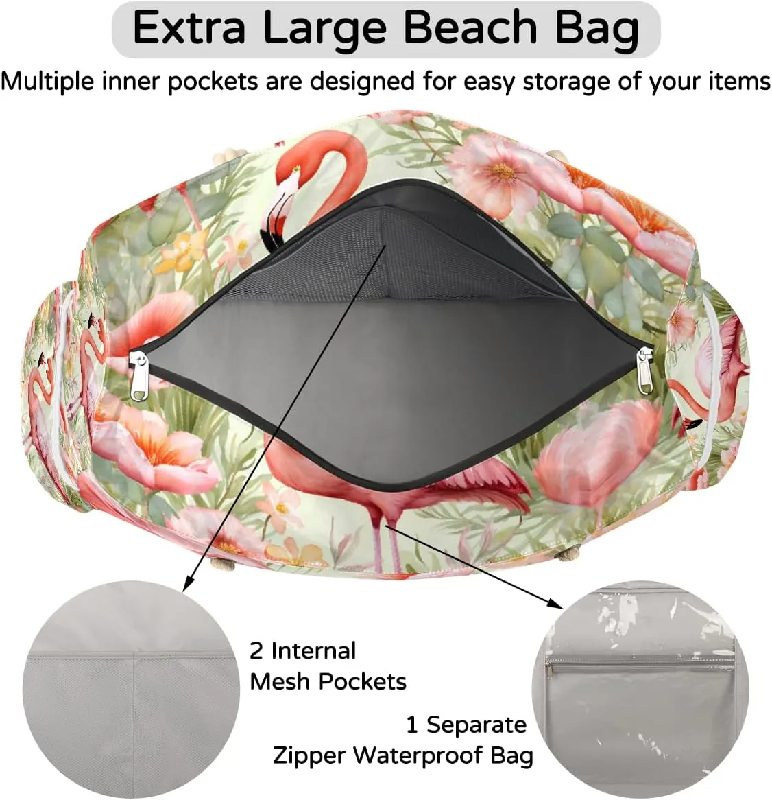 Beach Bags for Women Large Pool Beach Tote Reusable Grocery Shoulder Bag for Swim Travel Shopping Vacation Picnic
