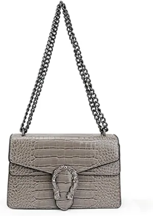 Bealin Women's Crossbody Shoulder Bag Retro Snake Print Square Satchel Handbag Chain Strap Clutch Leather Bag