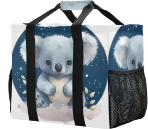 Bear Koalas Foldable Travel Duffel Bag for Men Women Waterproof Weekender Overnight Carry On Tote Bag with Comfortable Handle Luggage Bag for Hospital Airplane Business Trips Sport