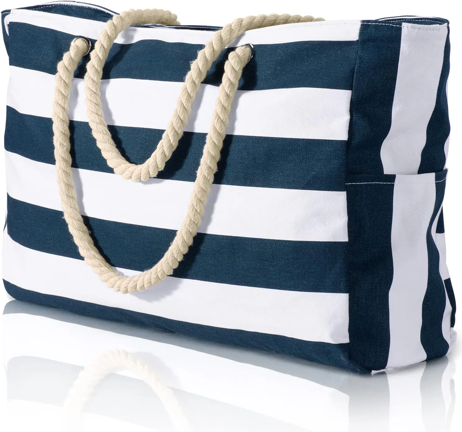 Becokan Beach Bags for Women Large Waterproof Beach Tote Bag Zipper Beach Bags Waterproof Sandproof Swim Pool Bag Large Tote