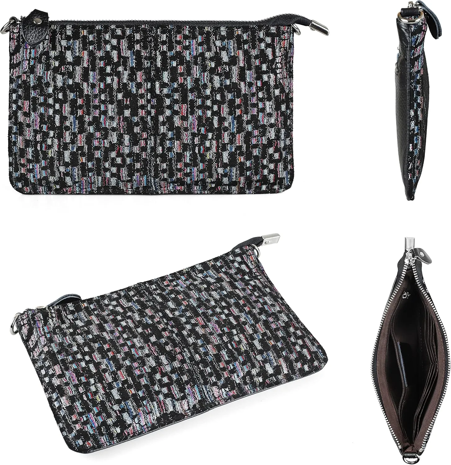 befen Genuine Leather Wristlet Clutch Wallet Purses Small Crossbody Bags for Women with RFID Blocking Card Slots