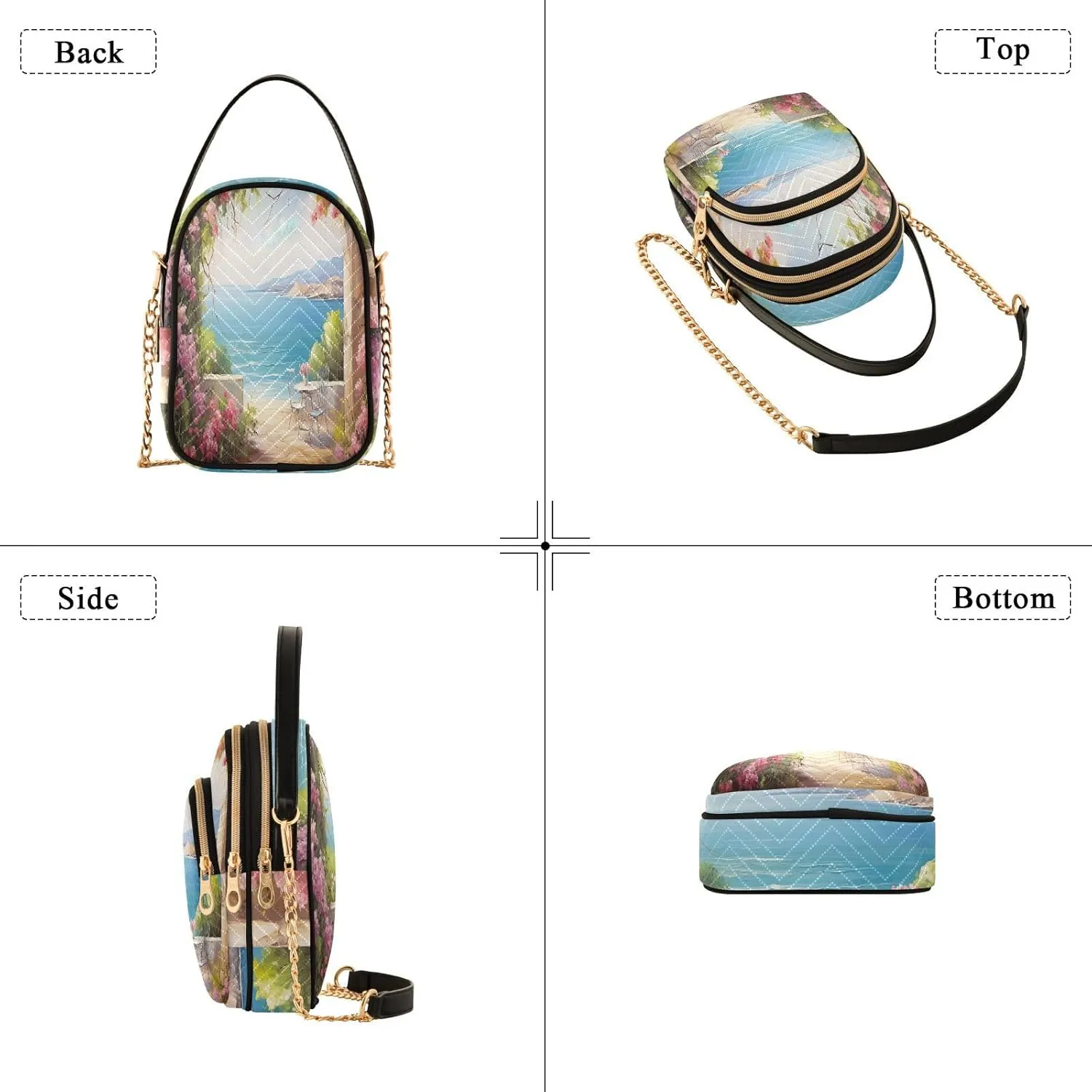Black and Beige Plaid Handbag Crossbody with Removable Strap, Fashion Crossbody Bags for Women