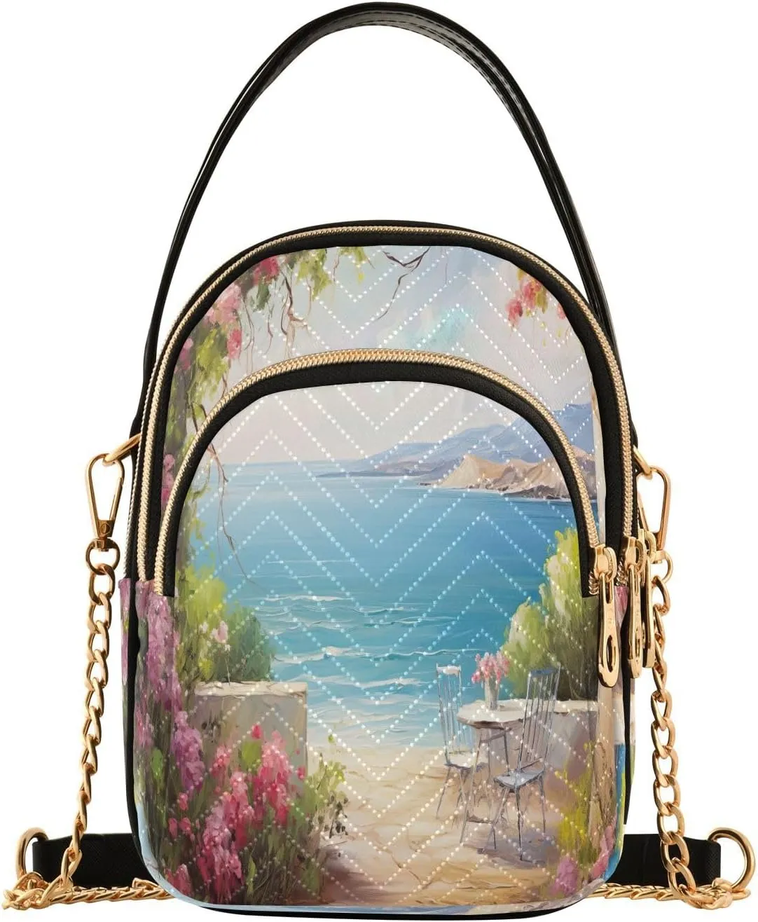 Black and Beige Plaid Handbag Crossbody with Removable Strap, Fashion Crossbody Bags for Women