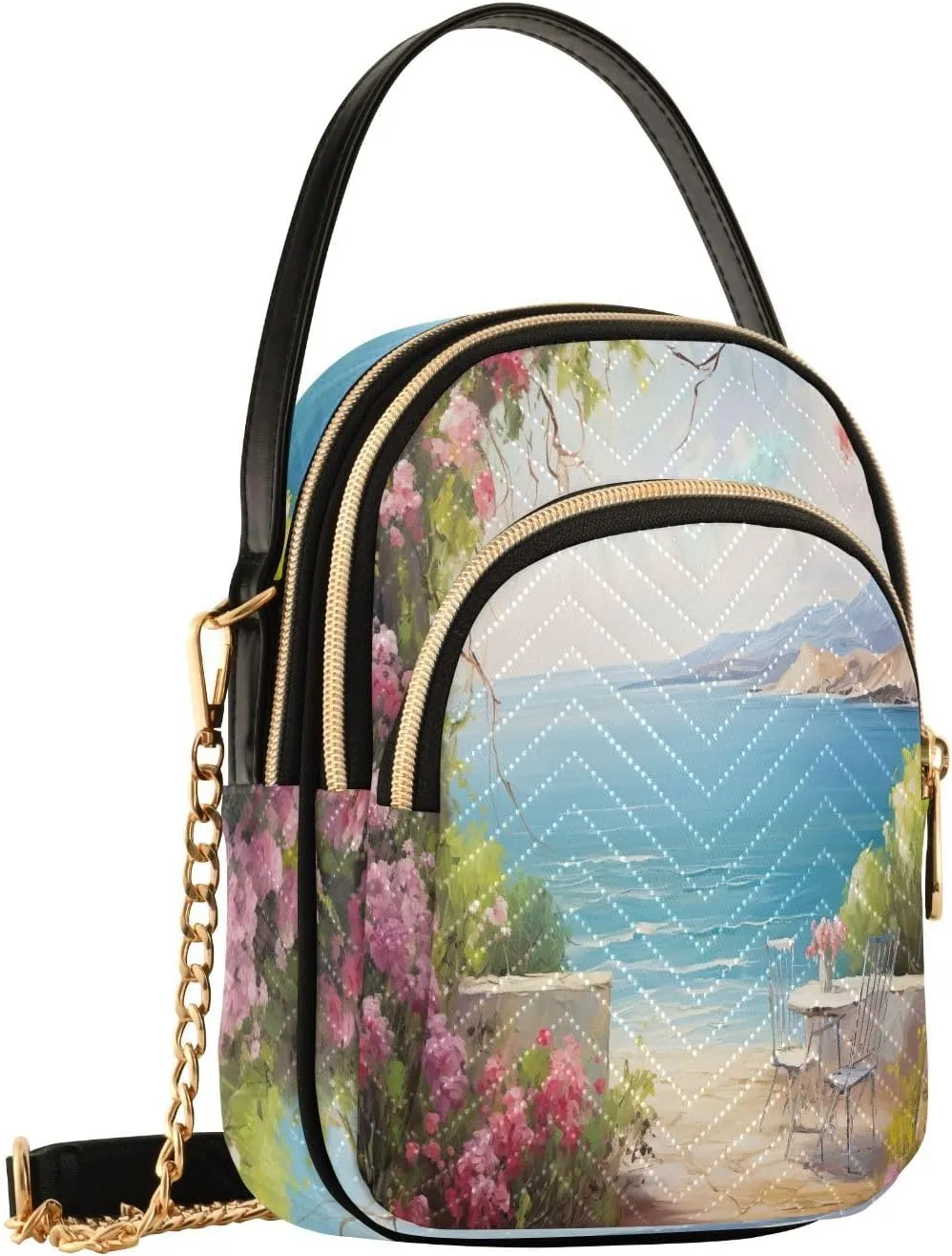 Black and Beige Plaid Handbag Crossbody with Removable Strap, Fashion Crossbody Bags for Women