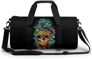 Black Crow Pineapple Glasses Funny Gym Bag Travel Tote Bag Duffel Bag for Men Women Weekender Sports Vacation