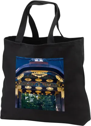 Black Tote Bag JUMBO 20w x 15h x 5d - Kara mon Gate of Nijo Castle, Kyoto, Japan Architecture