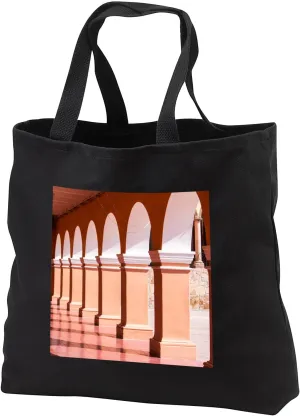 Black Tote Bag JUMBO 20w x 15h x 5d - Mexico, Dolores Hidalgo, walk way with Arches of buildings Architecture