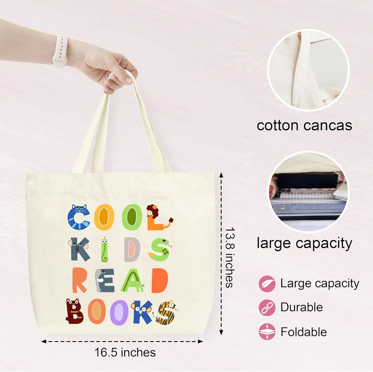 Books Tote Bags, Library Book Bag