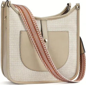 BOSTANTEN Crossbody Bags for Women Trendy Vegan Leather Hobo Handbags Fashion Shoulder Purse with Adjustable Guitar Strap