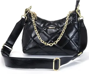 BOYATU Quilted Crossbody Bags for Women：Genuine Leather Shoulder Bags - Vintage Trendy Purse